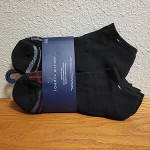 NWT Tommy Hilfiger 6 Pairs Black Cushion Now Show Socks Men's One Size
